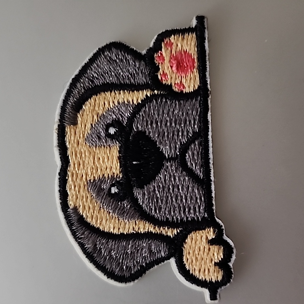 Peekaboo Dog Iron on Patch